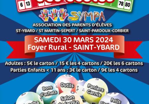 Saint-Ybard  - Loto des écoles 30 03 2024