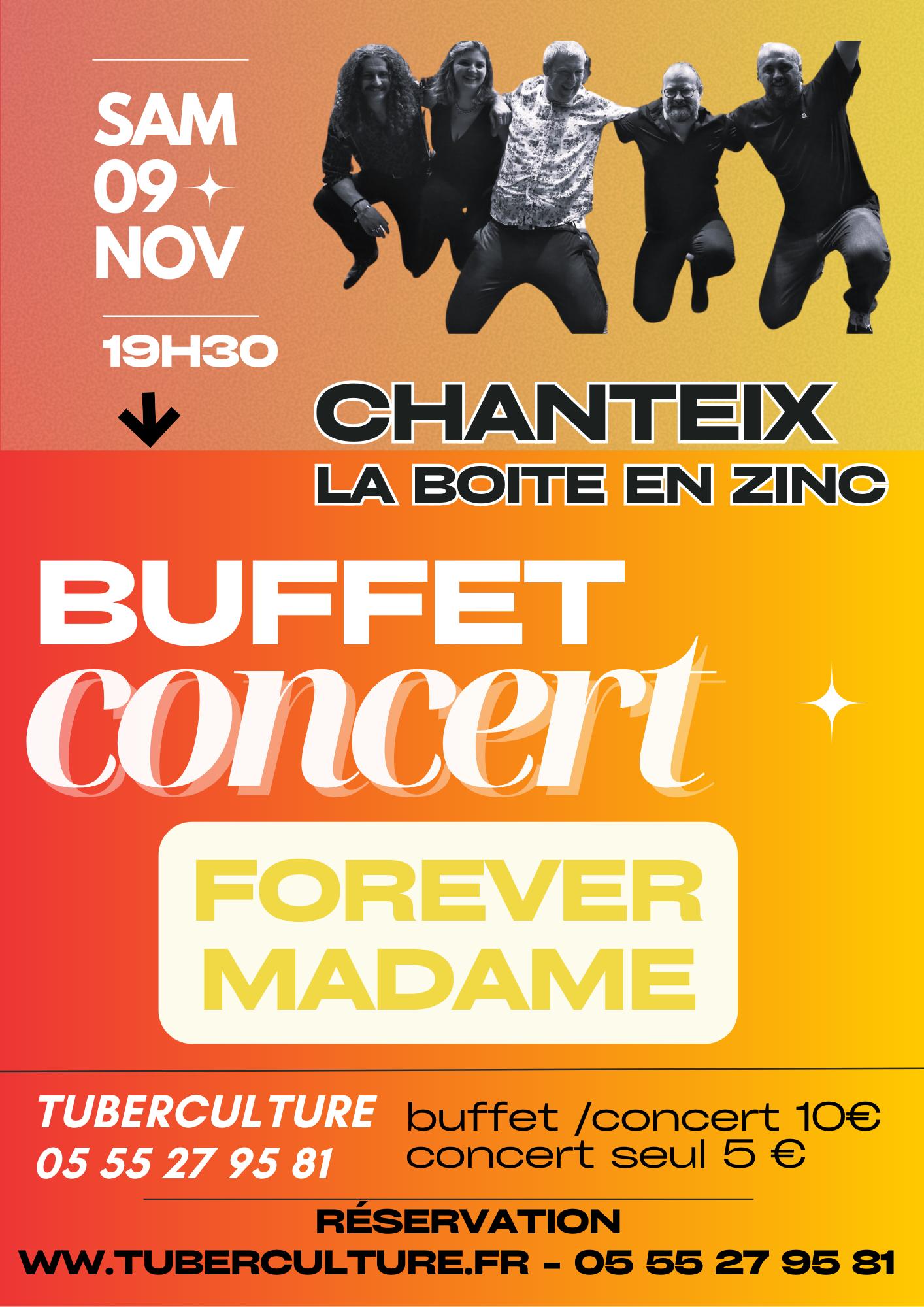 Affiche Dîner concert photo minimaliste orange - 1