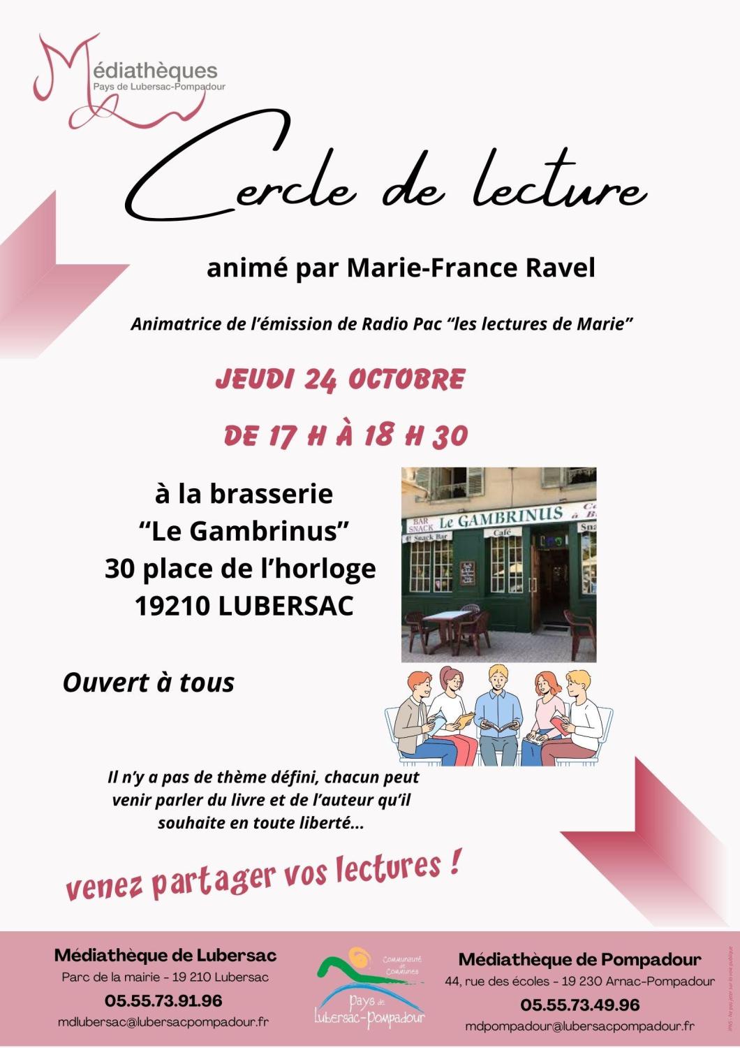 AFFICHE CERCLE LECTURE Médiathèques - 1