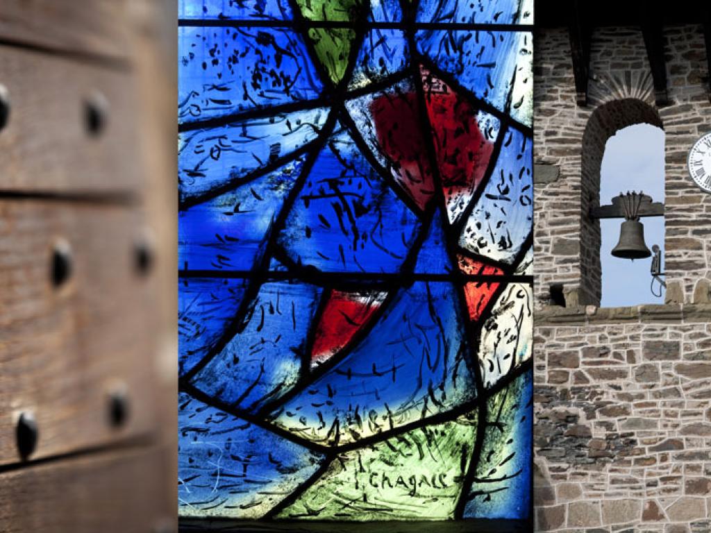 Chapelle du Saillant avec vitraux de Marc Chagall