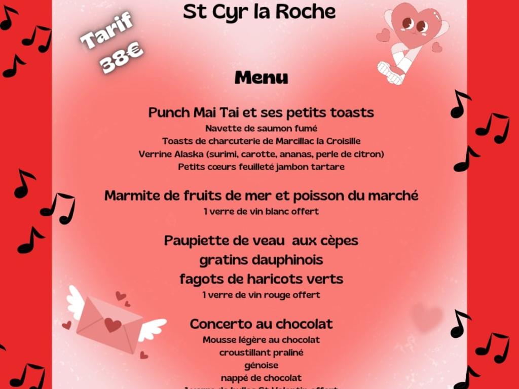 Repas dansant Saint Valentin