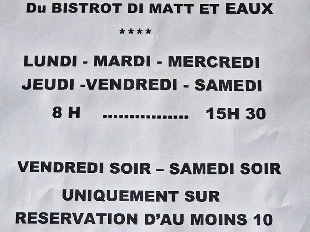 Le Bistrot Di Matt et Eaux