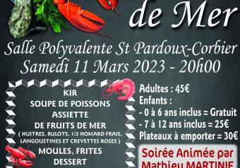 Soirée fruits de mer à Saint-Pardoux-Corbier Le 1 fév 2025