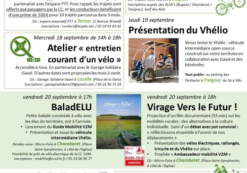 Semaine de la Mobilité Rurale Du 18 au 22 sept 2024